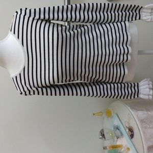 White House Black Market  size medium heavy cotton blend navy/white stripe. EUC